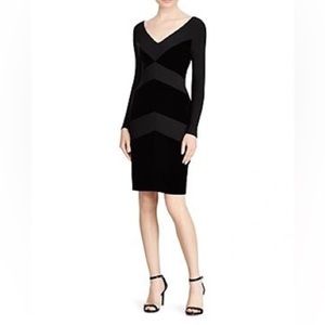 Lauren Ralph Lauren Velvet Chevron Jersey Dress SZ 4